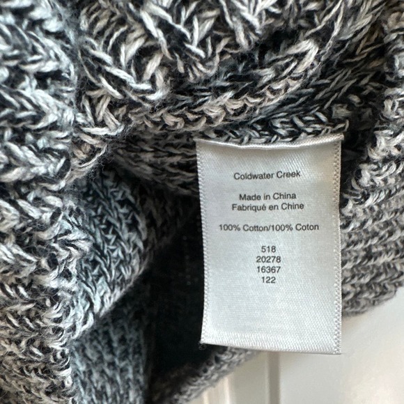 ColdWater Creek Black and White Knitted, Folded Turtle Neck Oversize Sweater - Picture 4 of 5